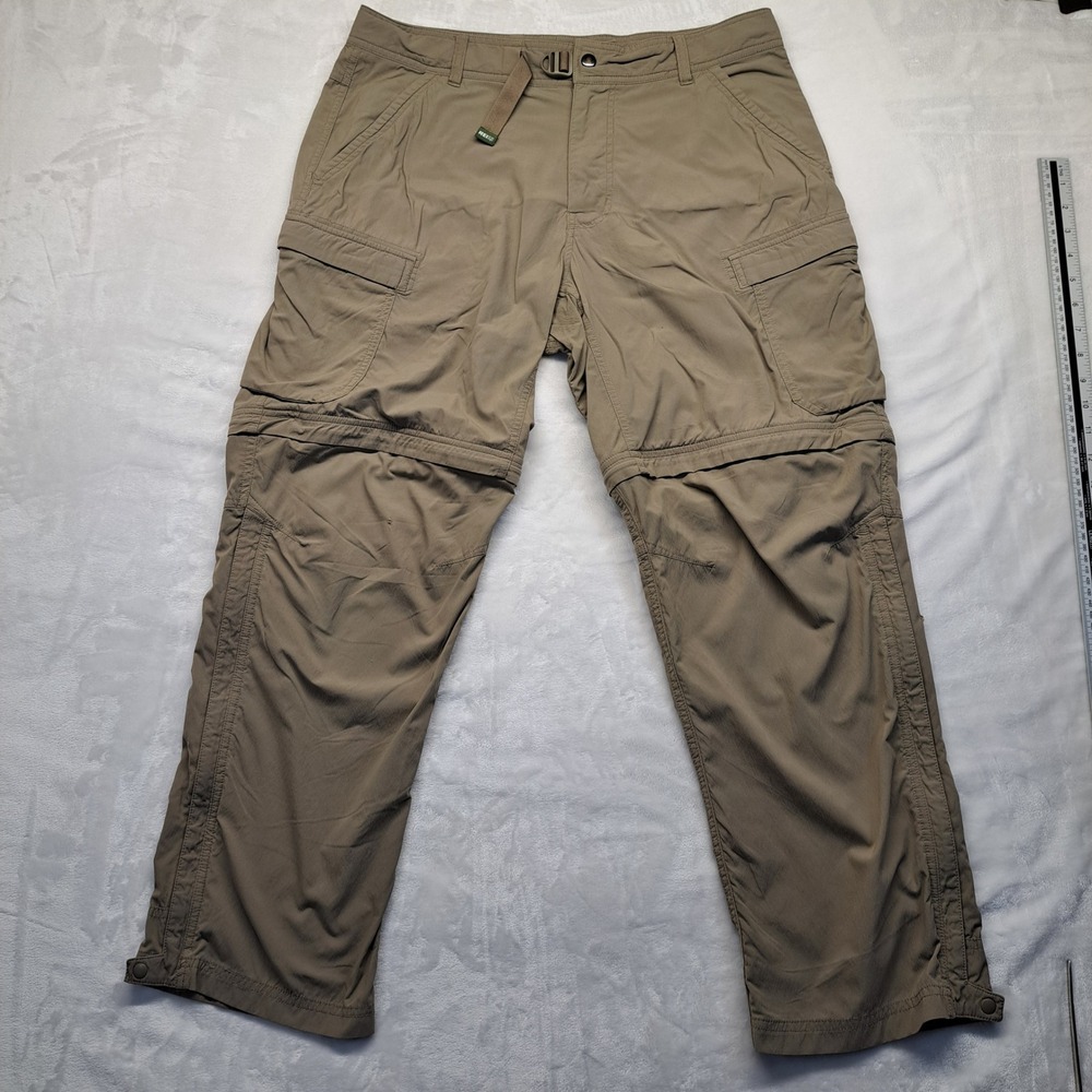 REI Co-op Convertible Cargo Pants Men 34x28 Tan Excellent Relaxed Sahara Zip Off